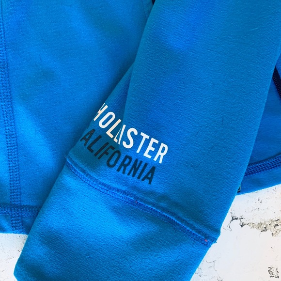 HOLLISTER Blue Track Jacket with Thumb Holes - Picture 3 of 5